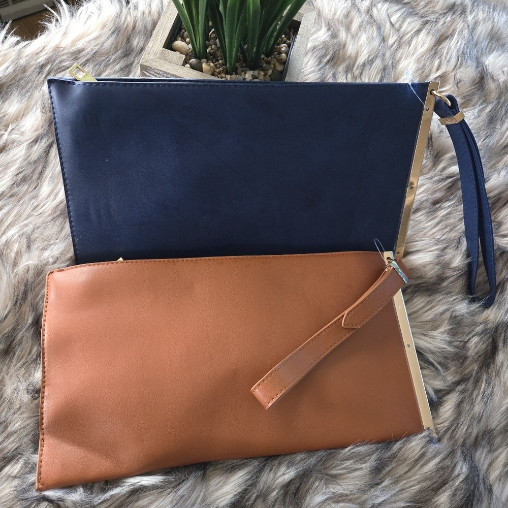 Unbranded Clutch purses set Navy Blue/Cognac